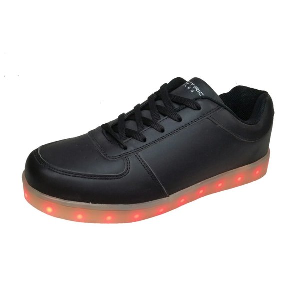 Electric Styles LED Shoes Women's Light Up Glow Sneakers Basic Black Lo Top Bolt - Picture 9 of 12